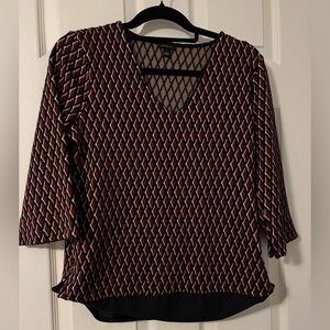 Ann Taylor 3/4 bell sleeve textured top